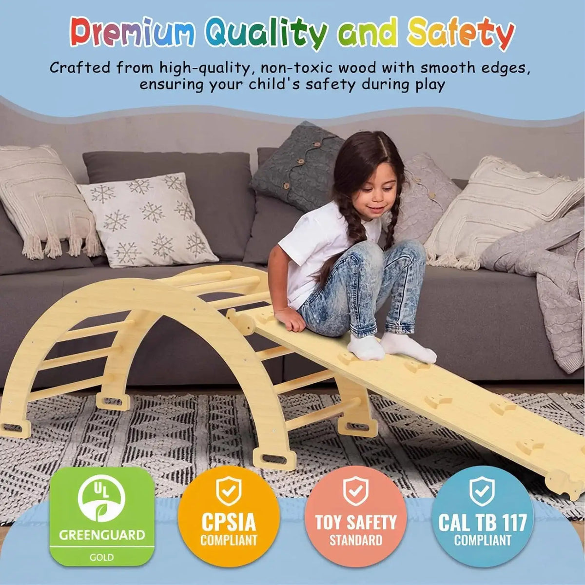 Beauenty 6-in-1 Indoor Jungle Gym - Montessori Climbing Frame for Kids 3+ - The Outdoor Furniture Market 