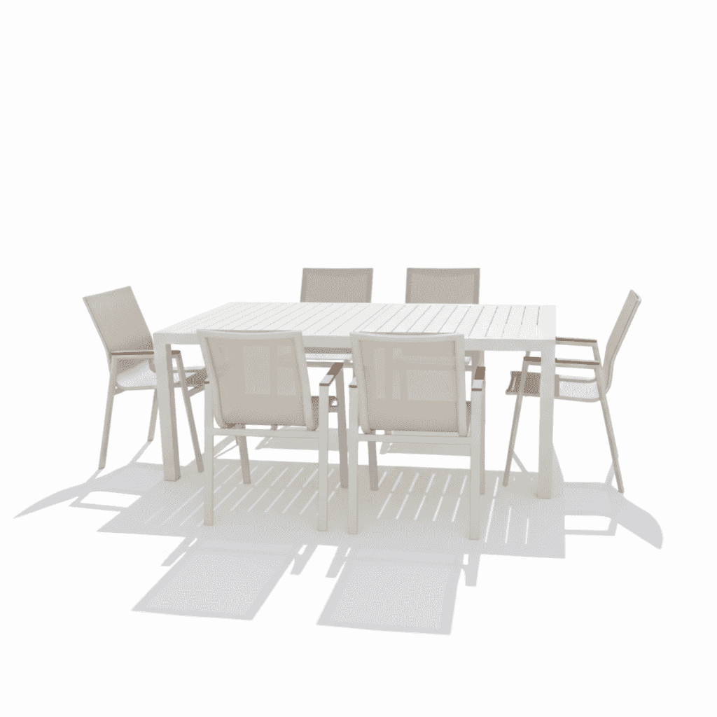 Contemporary outdoor dining set with garden table and chairs from The Outdoor Furniture Market, ideal for garden or patio dining.