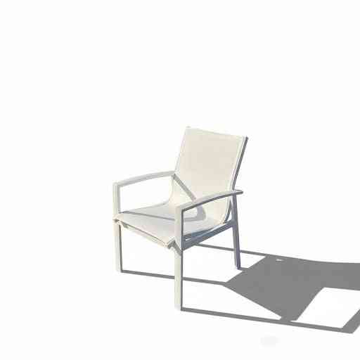 Contemporary white aluminum outdoor dining set with four chairs and table, modern design perfect for patio or garden dining.