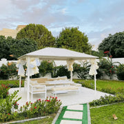 3x4m Rectangular Roof Aluminum Gazebo - White - The Outdoor Furniture Market 