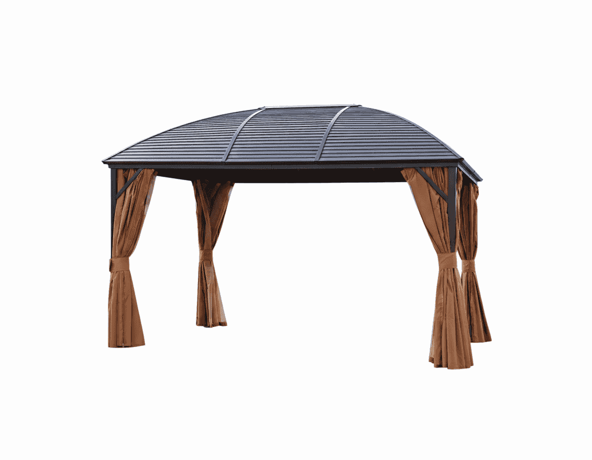 Aluminum Doom Shape Gazebo by The Outdoor Furniture Market, 3x4m outdoor shelter with a modern geometric design.