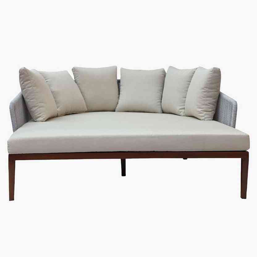 Double Outdoor Sun Lounger - Aluminum Frame, Plush Comfort