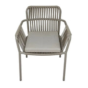 Elegant Outdoor Aluminum Frame Rope Dining Chair With cushion
