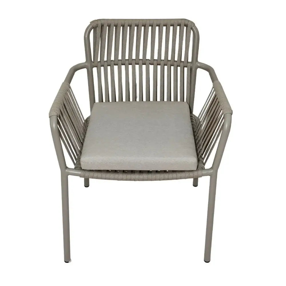 Elegant Outdoor Aluminum Frame Rope Dining Chair With cushion