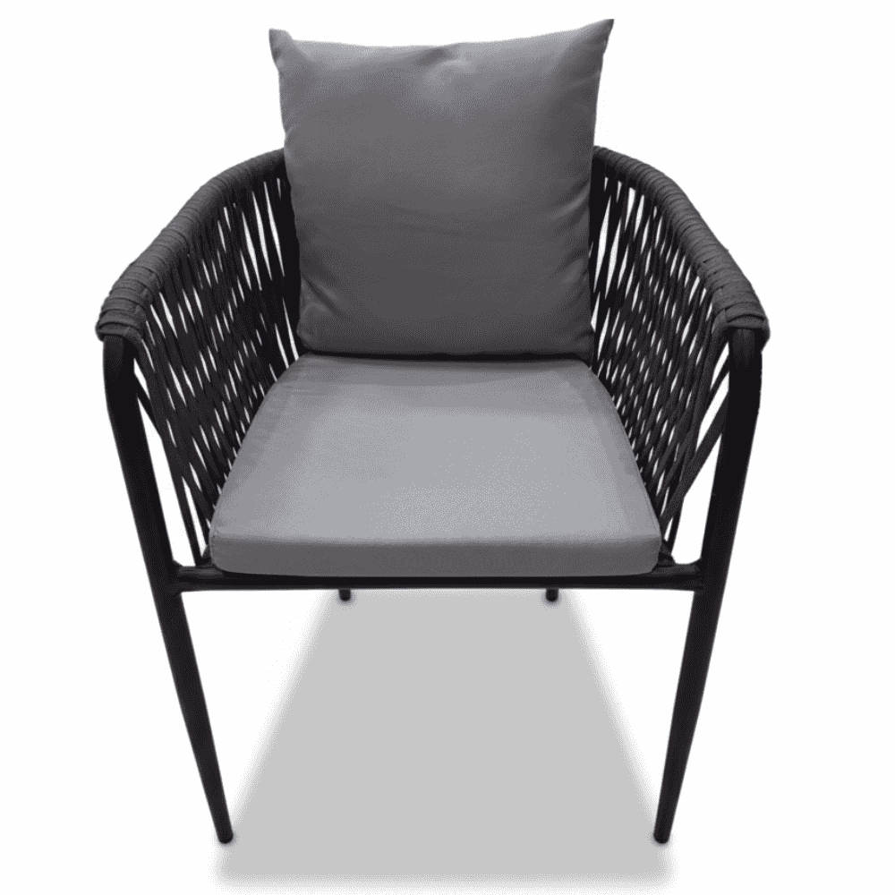Elegant outdoor seating chair from The Outdoor Furniture Market featuring a stylish rope design in a comfortable sofa set.