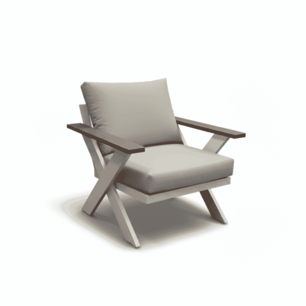 White aluminum outdoor lounge sofa set with seven seats by The Outdoor Furniture Market, featuring cushions and modern design.