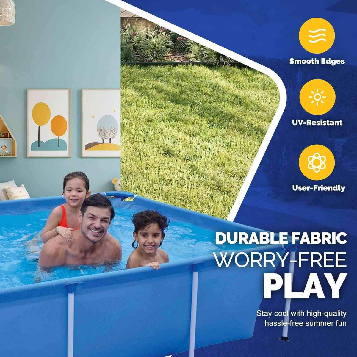 Autoysur Extra Large Inflatable Pool 390cm - Premium Family Pool with Pump & Slide - The Outdoor Furniture Market 