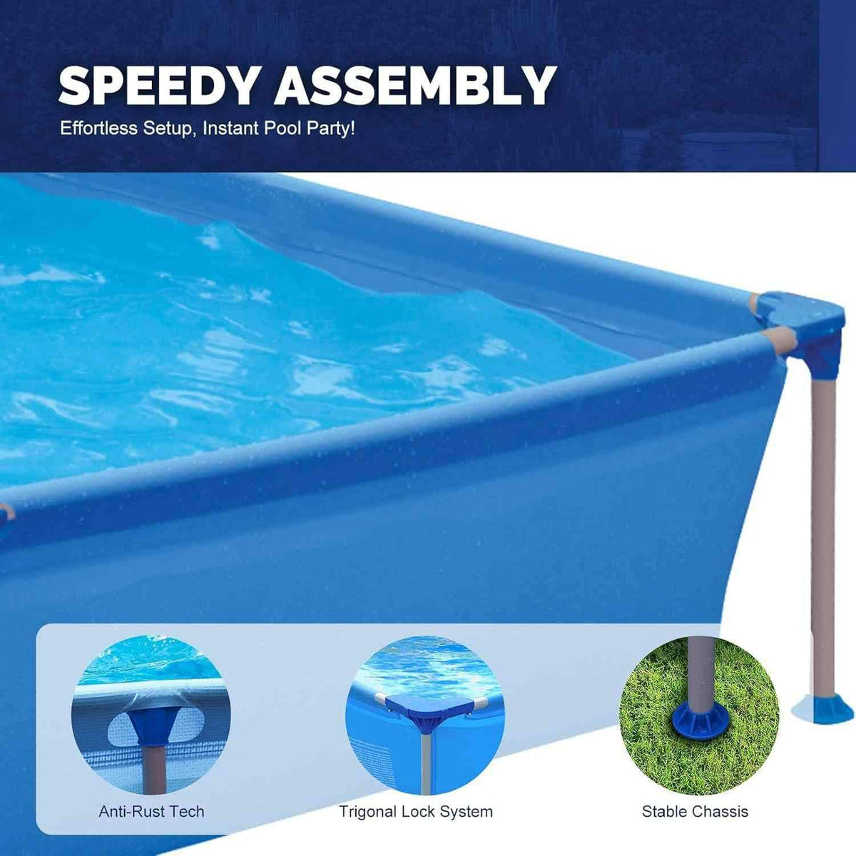 Autoysur Extra Large Inflatable Pool 390cm - Premium Family Pool with Pump & Slide - The Outdoor Furniture Market 