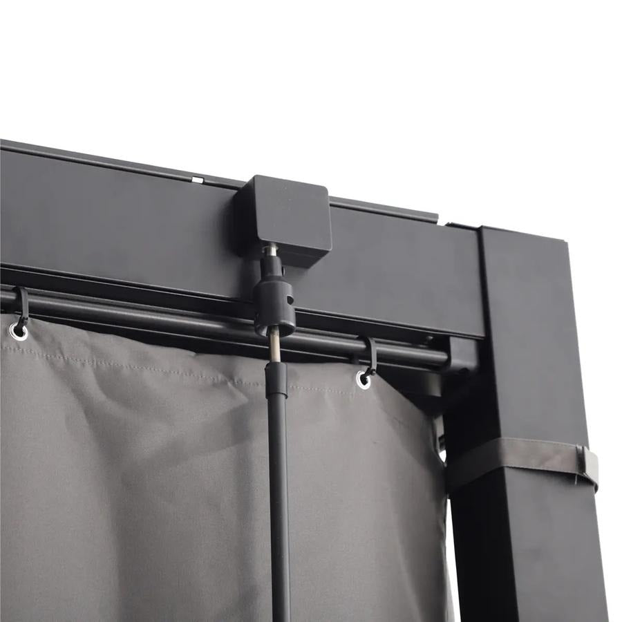 Black metal frame and fabric canopy mechanism from The Outdoor Furniture Market