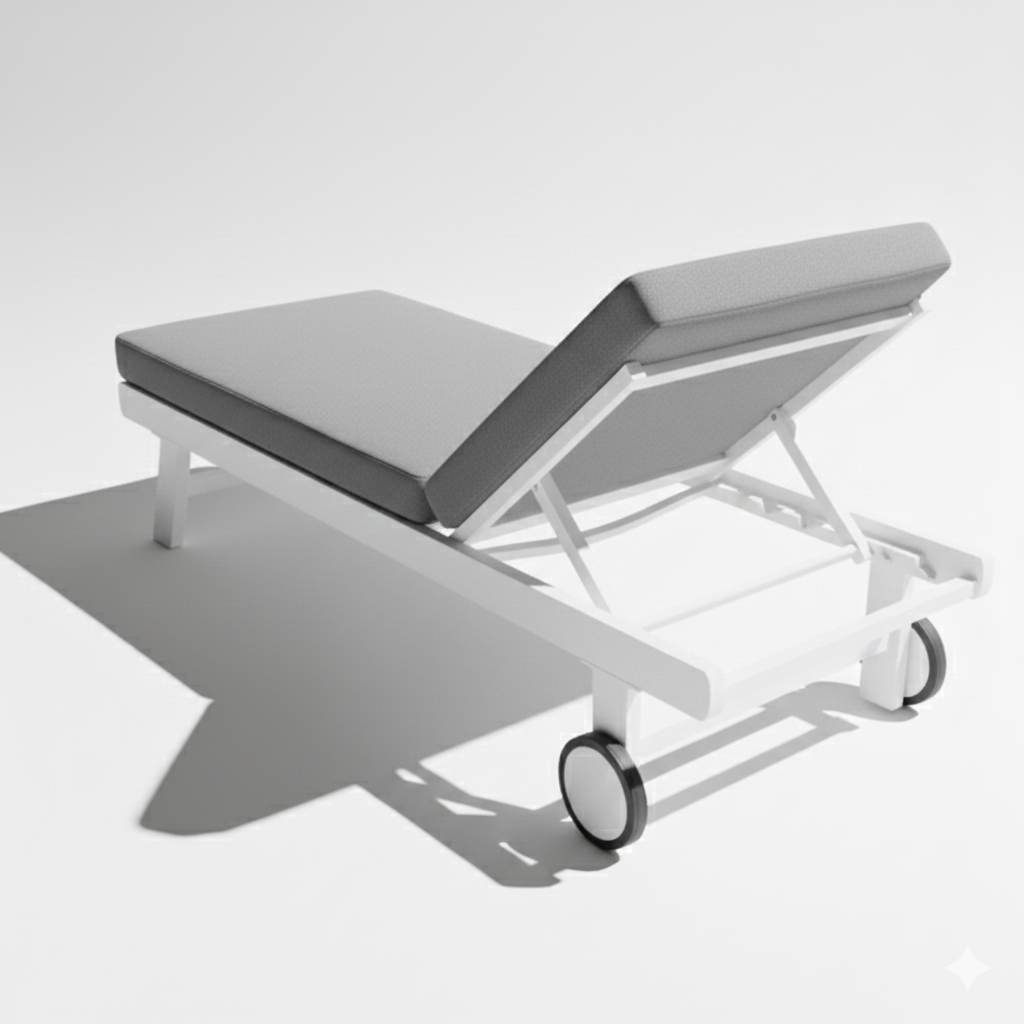 Aluminum Waterproof Sunbed with Adjustable Backrest – Modern Outdoor Lounger