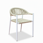 Outdoor Dining Chair - Aluminum Frame with Hand-Woven Rope Detailing - The Outdoor Furniture Market 