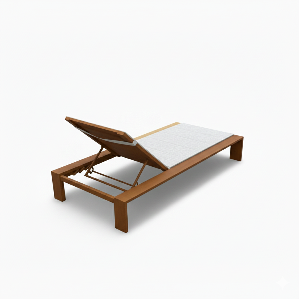 Terra Brown Aluminum Sunbed with Soft Sponge Cushion