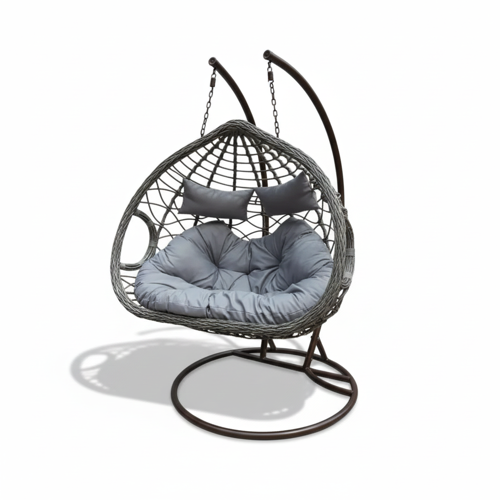 Modern Duo Swing for Patio & Garden-Grey