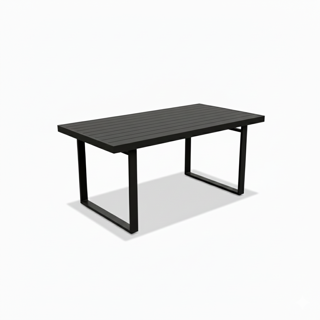 Luxurious 7-Seater Outdoor Sofa Set with Aluminum Frame & Plush Cushions-Black