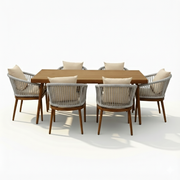 Aluminium Frame 6-Seater Outdoor Dining Set