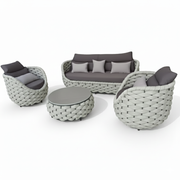 5-seater Casa Fiora outdoor sofa set with table, featuring a modern design and comfortable seating for gardens or patios.