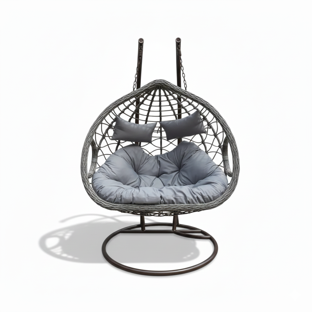 Modern Duo Swing for Patio & Garden-Grey