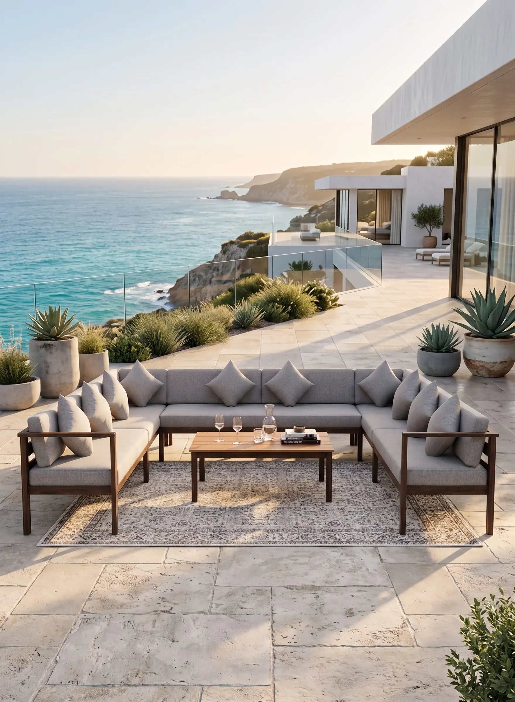 U-Shape 12-Seater Outdoor Garden Sofa Set | Aluminium Frame & Weather-Resistant Fabric