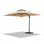 Adjustable Outdoor Patio Umbrella with Rotating Handle, Durable Aluminum