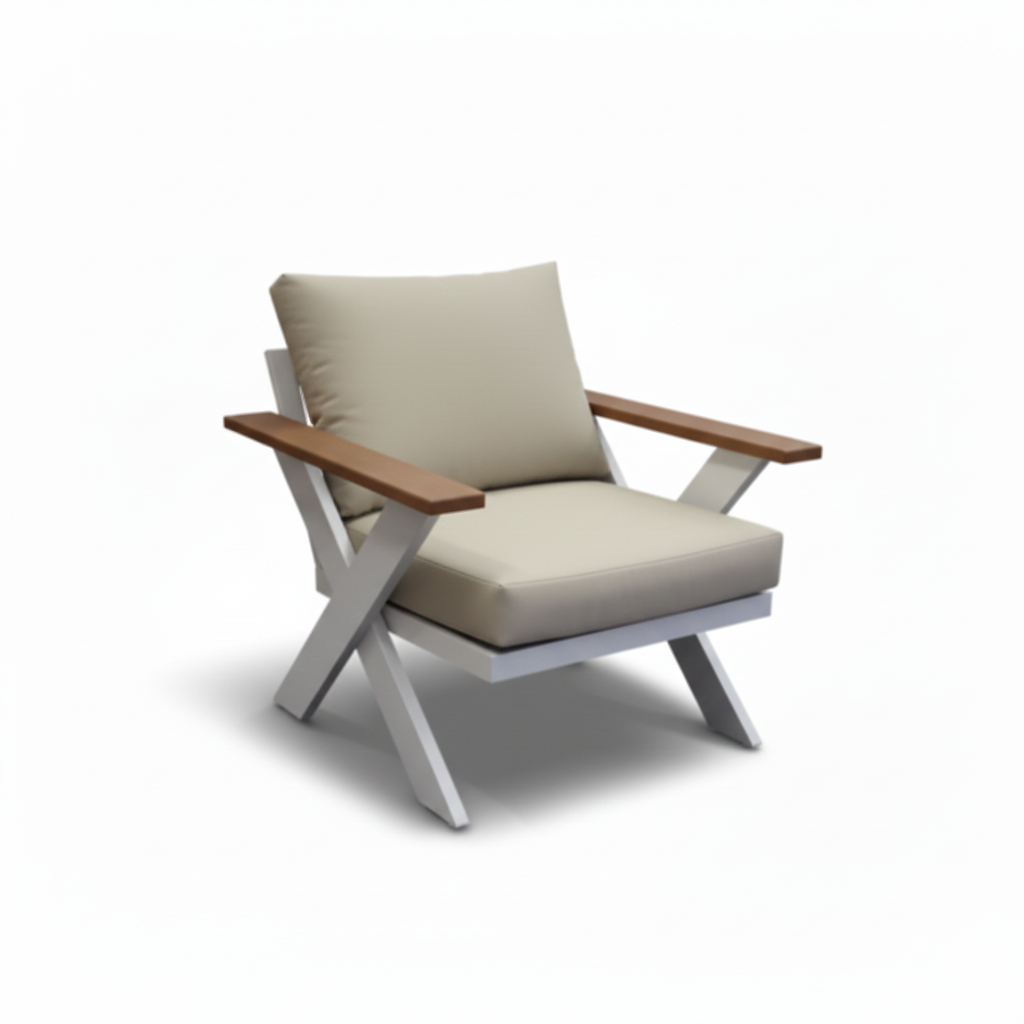 Elite 7-Seater White Aluminum Outdoor Lounge Set