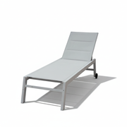 Elite White Aluminum Sunbed – Durable Outdoor Lounger