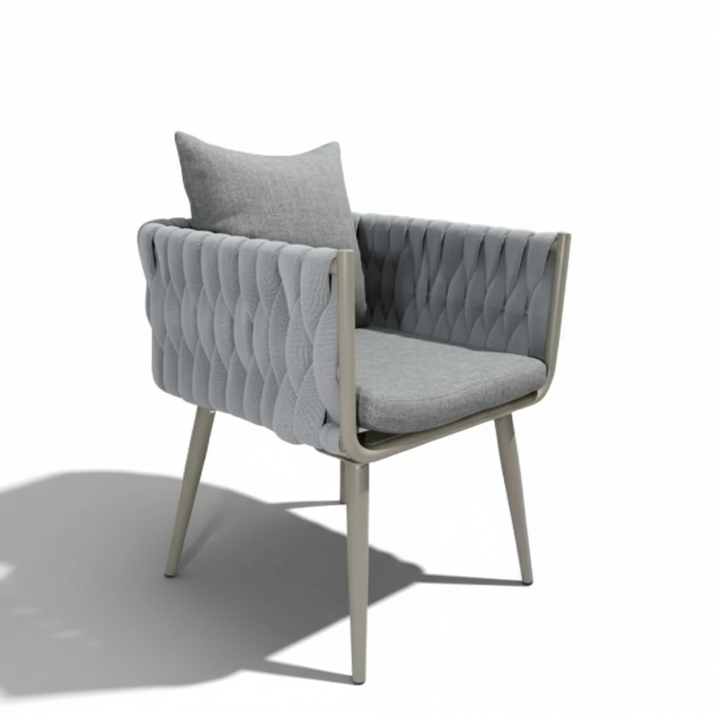 Luxury Aluminum 8-Seater Outdoor Dining Set with Cushioned Chairs