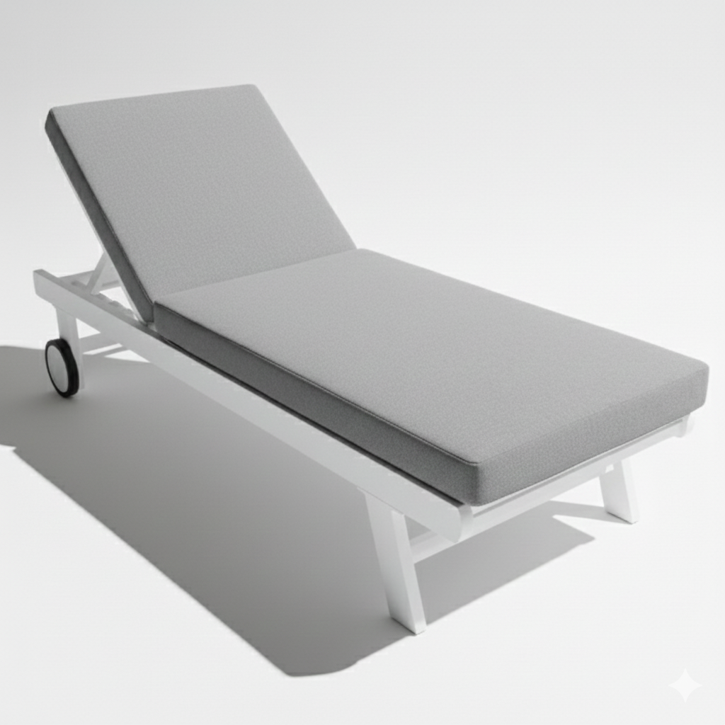 Aluminum Waterproof Sunbed with Adjustable Backrest – Modern Outdoor Lounger