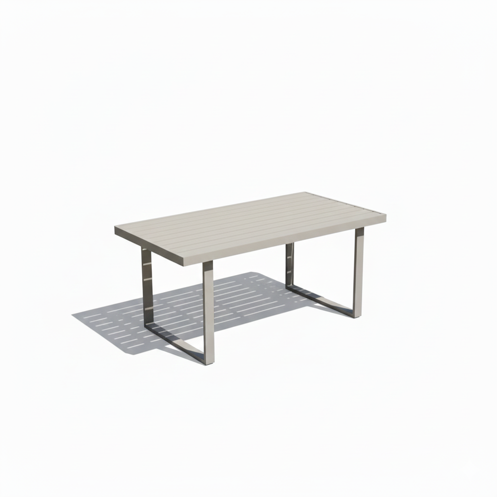 Outdoor Elegance – 7-Seater Aluminum Garden Sofa in Khaki