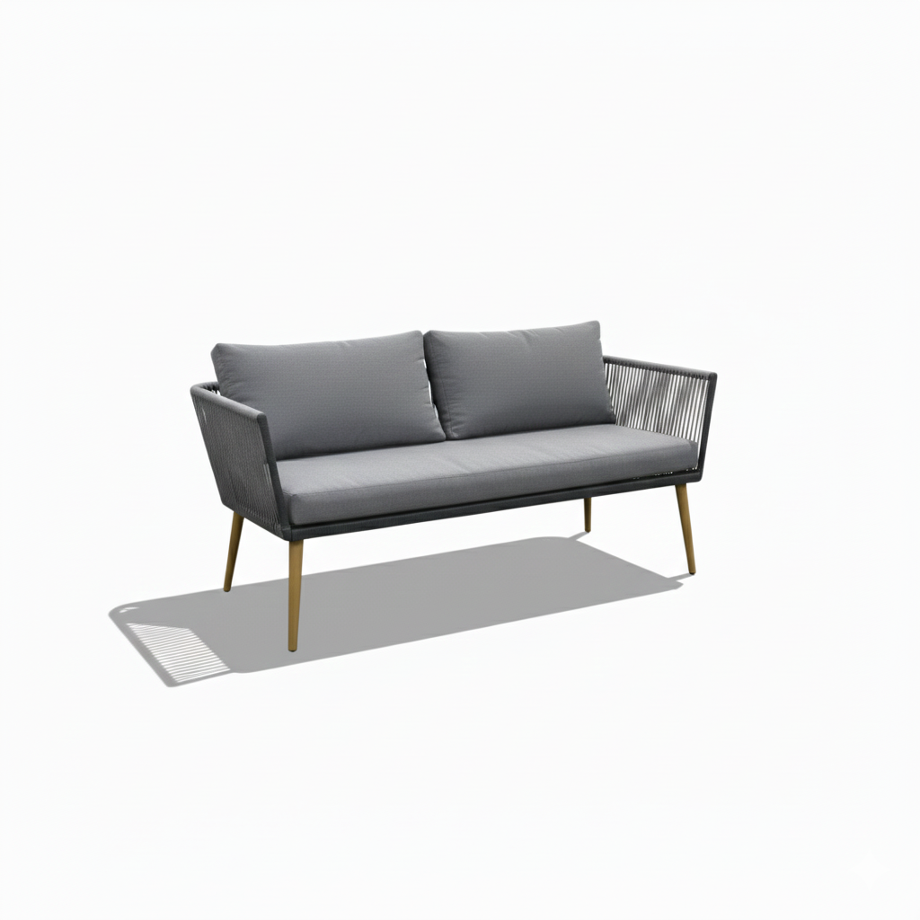 Casa Fiora 7-seater rope design lounge set with plush cushions in a stylish outdoor setting.