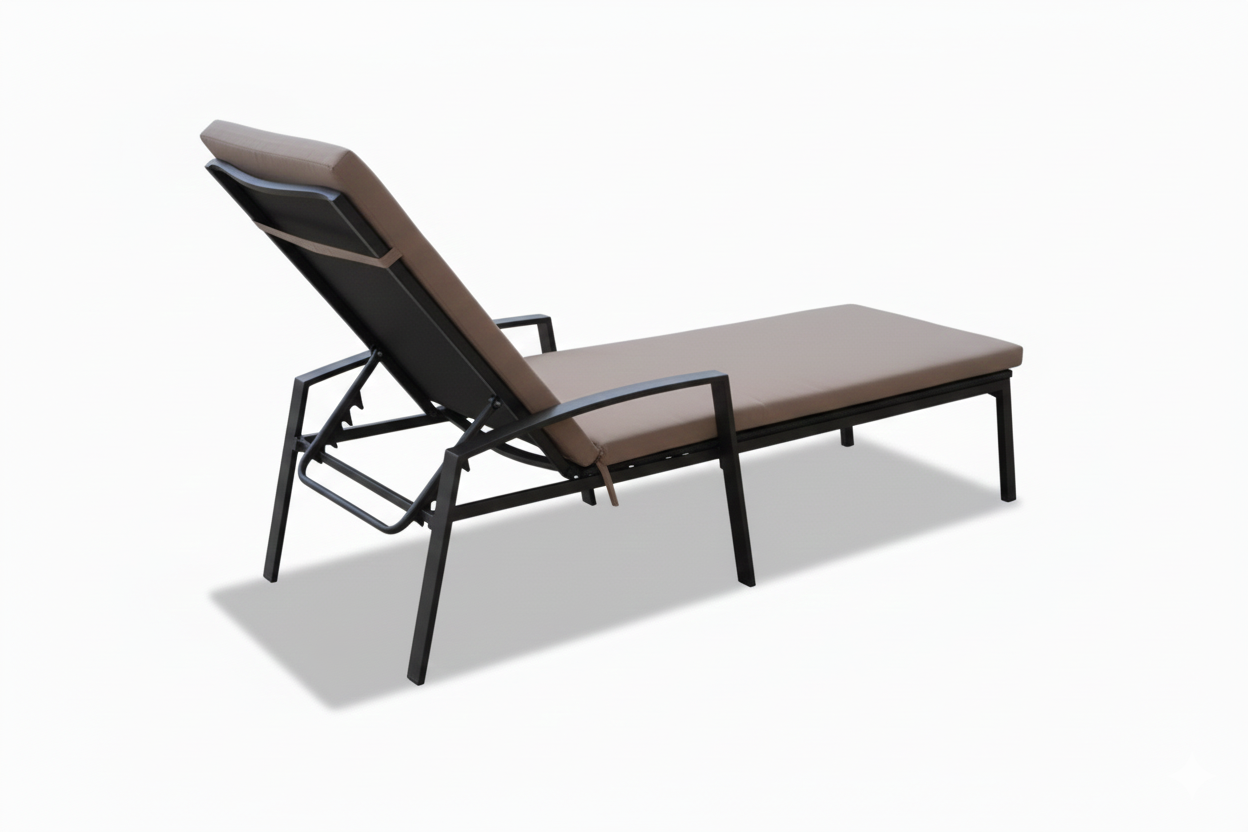 Premium Aluminum Outdoor Sunbed with Adjustable Backrest & Weather-Resistant Cushion