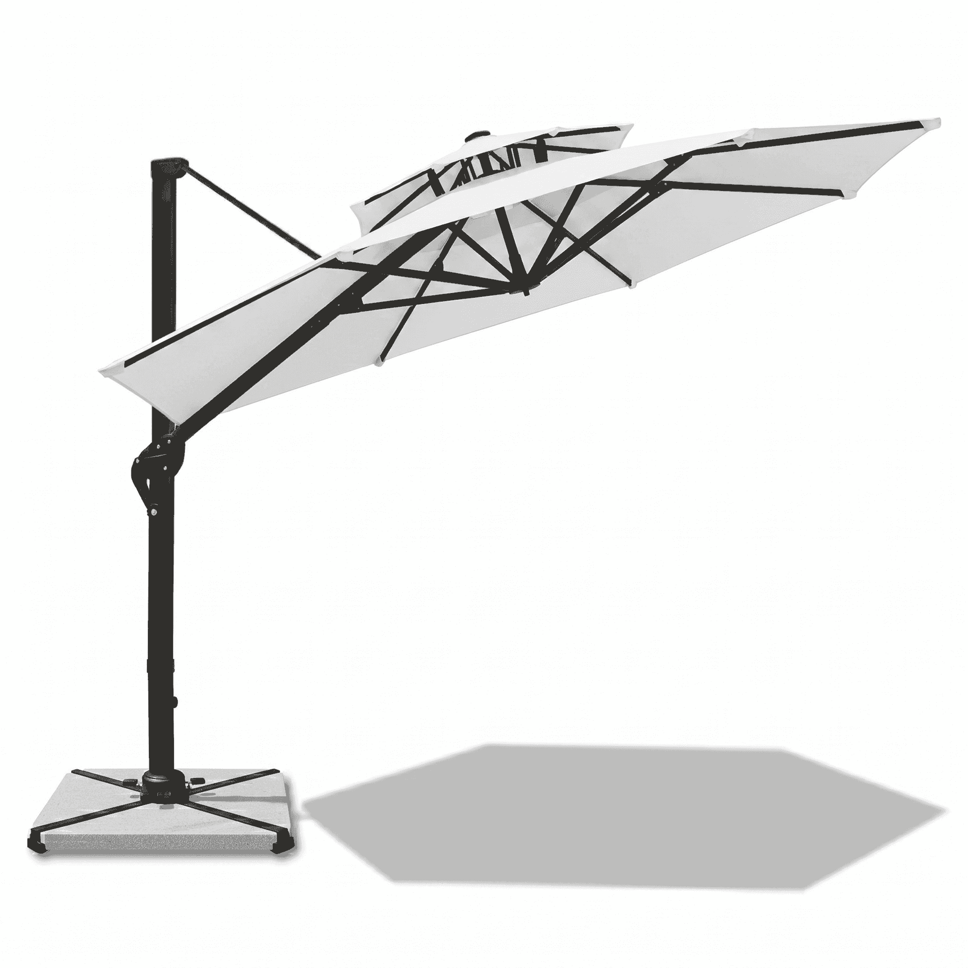 Premium Cantilever Patio Umbrella – White Round 3.5m