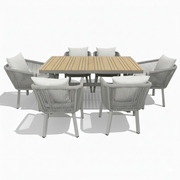 Prestige Luxury Aluminum Frame WPC Outdoor Dining Set – 6 Seater
