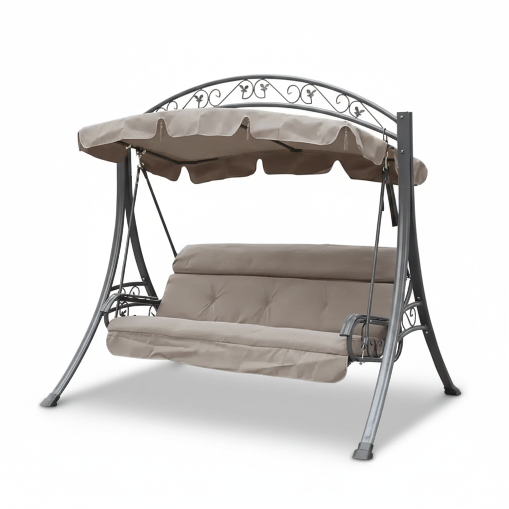 3-Seater Outdoor Swing with Cushion