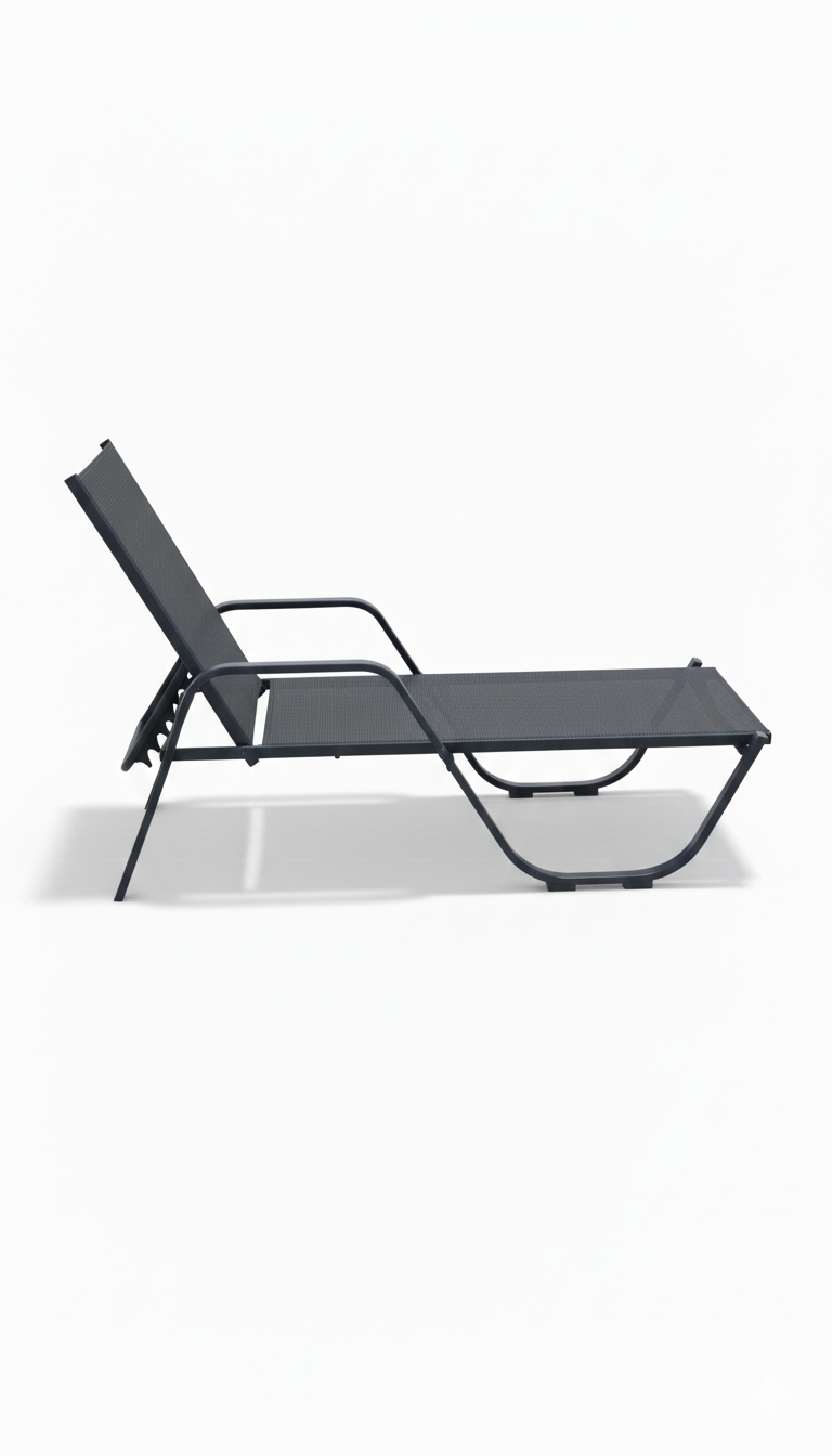 Casa Fiora outdoor Textilene sun lounger with adjustable backrest and durable frame, perfect for relaxing outdoors.