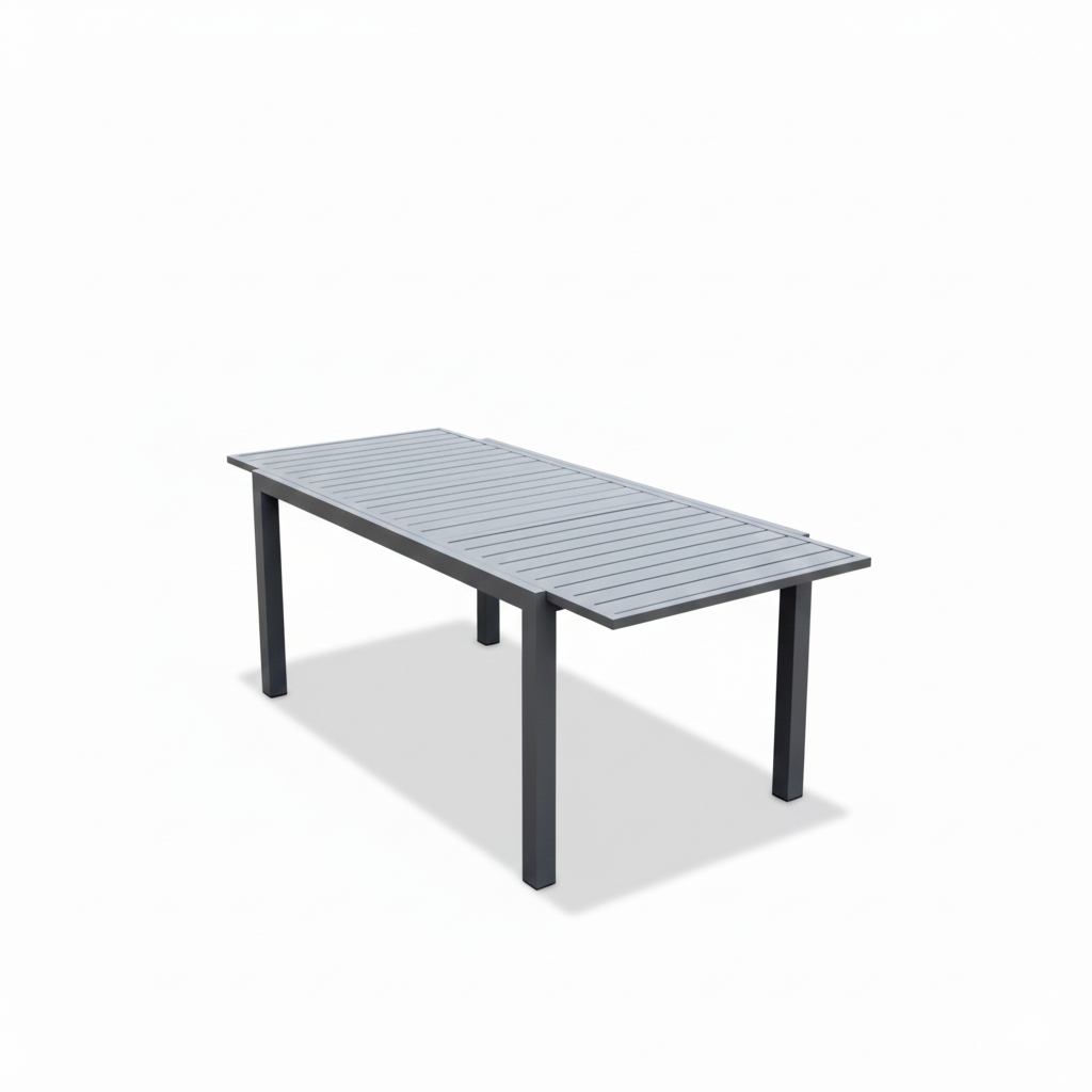 Outdoor Dining Table & Chairs Set with Wood-Look Armrests