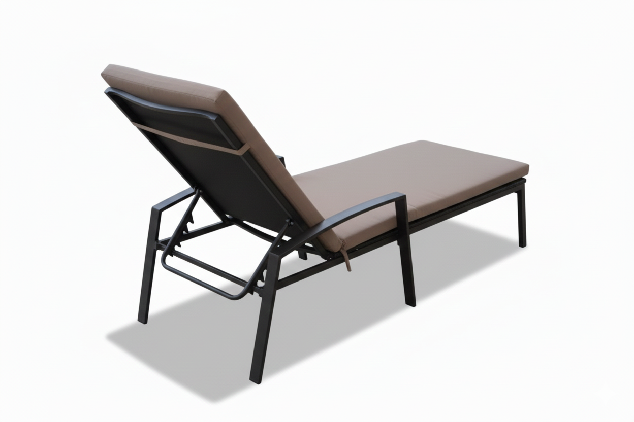 Premium Aluminum Outdoor Sunbed with Adjustable Backrest & Weather-Resistant Cushion