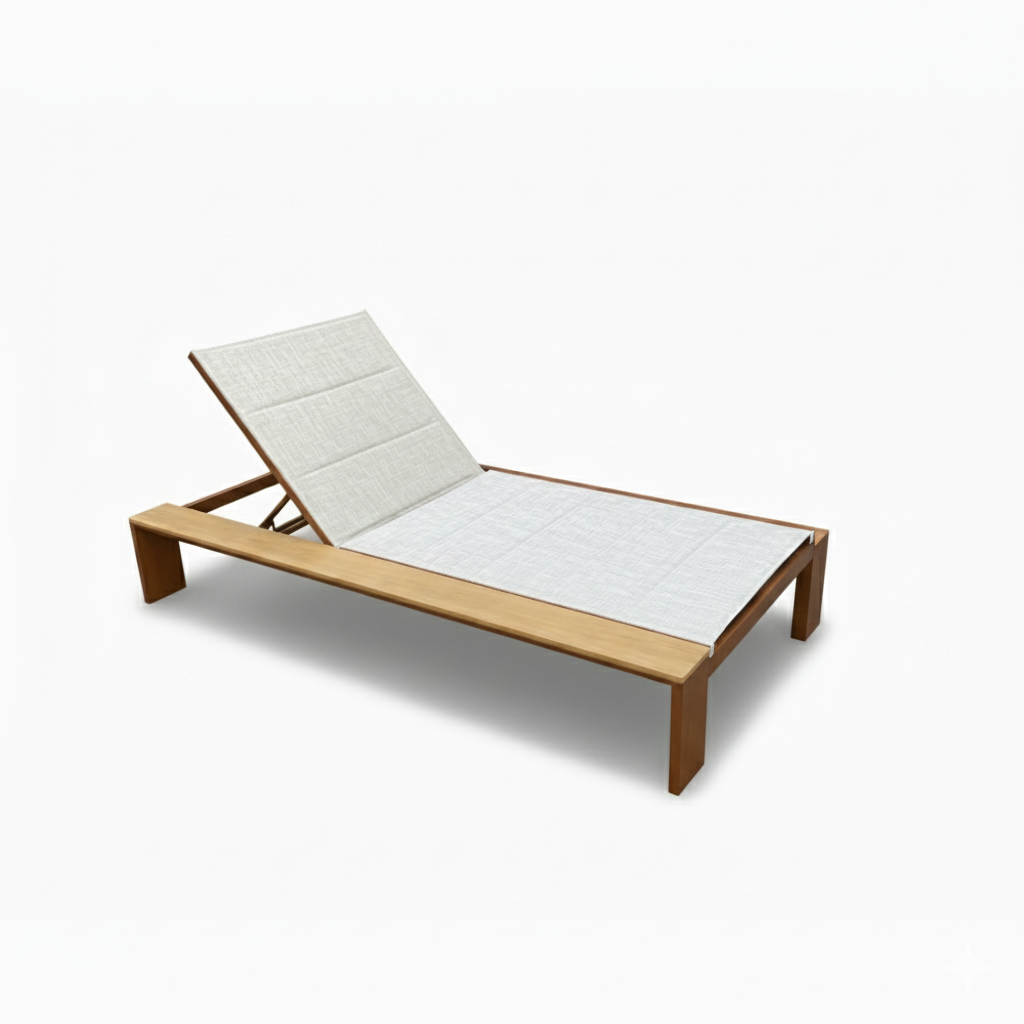 Terra Brown Aluminum Sunbed with Soft Sponge Cushion