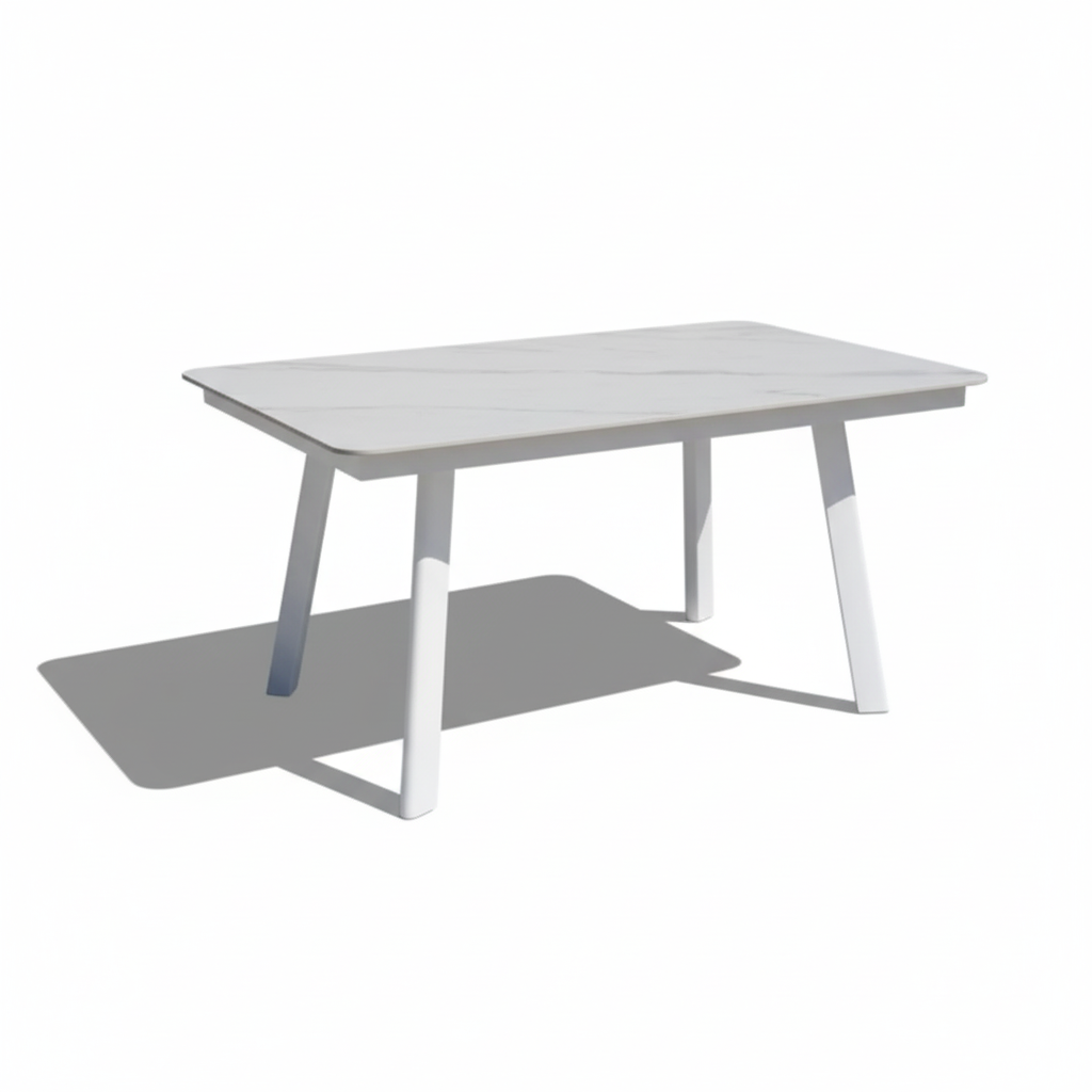 Outdoor Aluminium Dining Set with Waterproof Cushions – 6 Seats