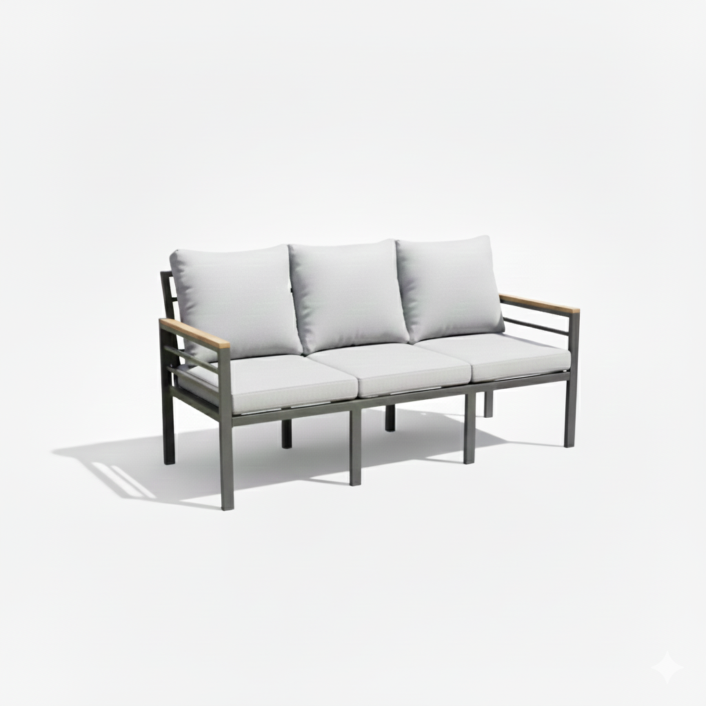 Durable Aluminum Outdoor Sofa with Waterproof Cushions