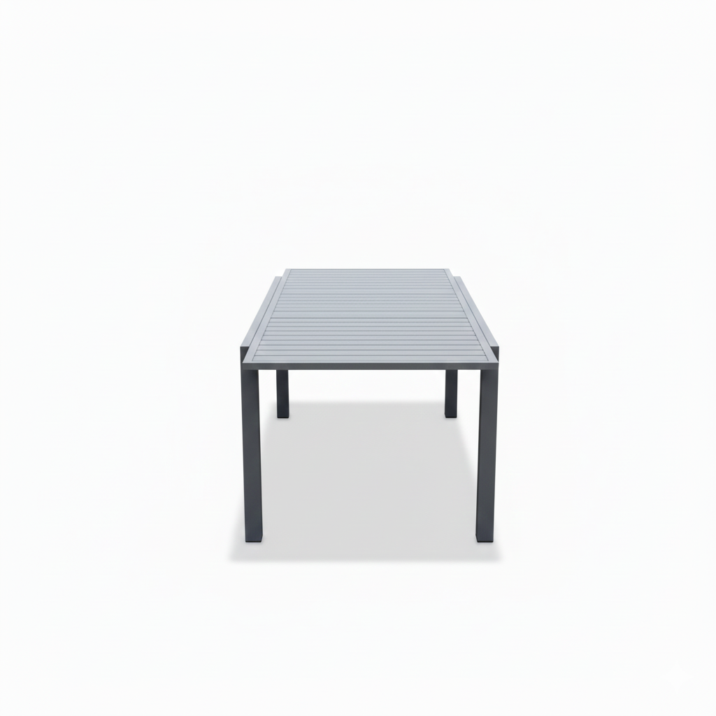 Outdoor Dining Table & Chairs Set with Wood-Look Armrests