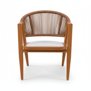 Rope Chairs With Comfortable Beige Cushion-Wooden Color