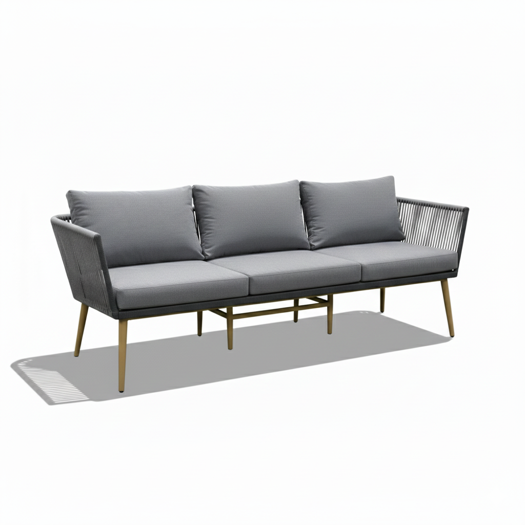 7 seater Casa Fiora lounge set featuring a stylish rope design, perfect for outdoor relaxation and gatherings.