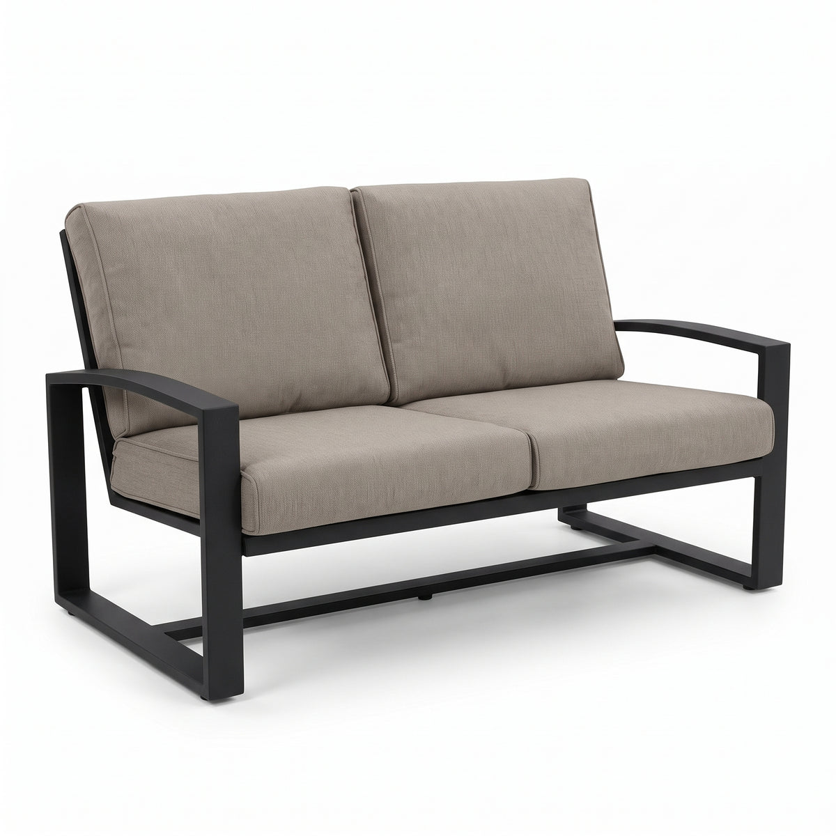 7-Seater Aluminium Outdoor Sofa Set | Grey Showerproof Cushions | 5-Piece