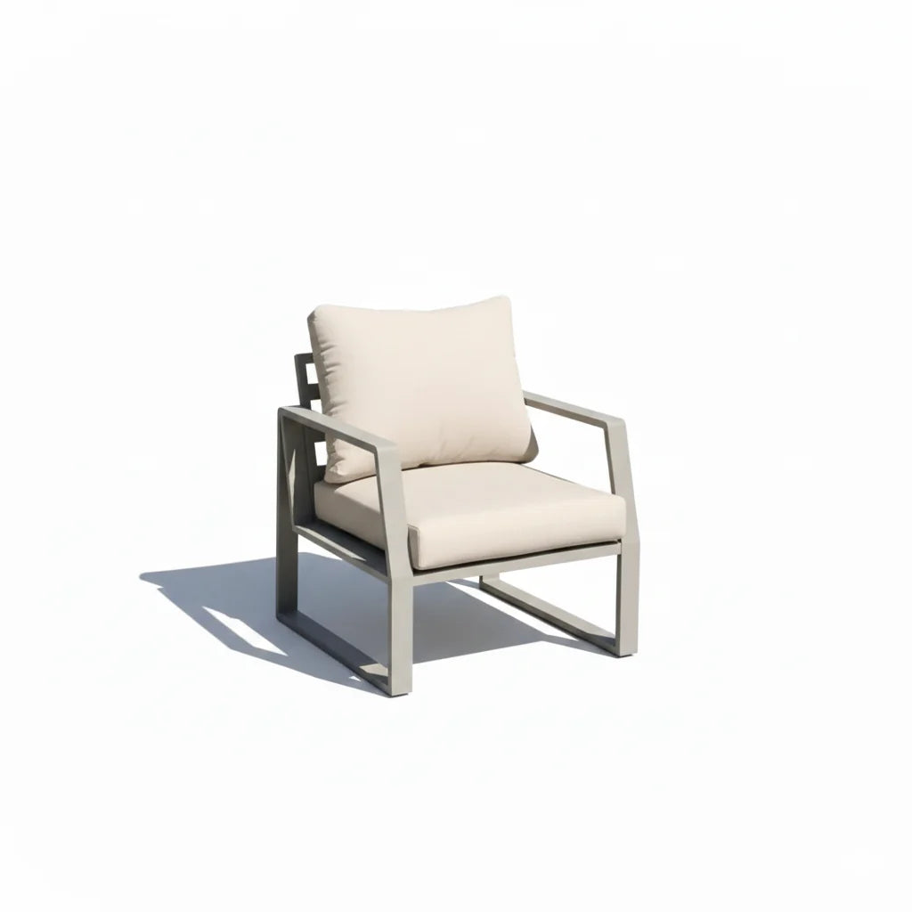 7-Seater Aluminium Outdoor Garden Sofa Set with Cushions & Table | White, Black & Beige