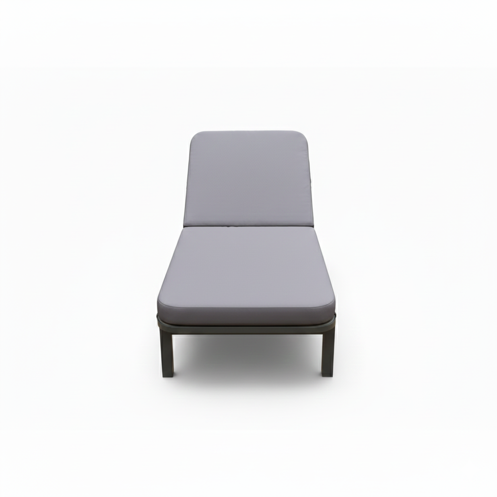 Atlas Black Aluminum Sunbed – Premium Sponge Cushion