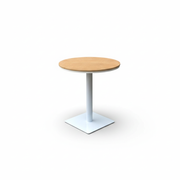 CasaFiora NordicLine aluminum café table with a wood-effect top, showcasing a modern design and durable construction.