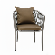 Comfort Aluminium Rope Patio Chair-Khaki
