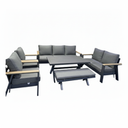 Modern 9-Seater Outdoor Lounge Set – Aluminum Frame with Premium Cushions &amp; Dining Table