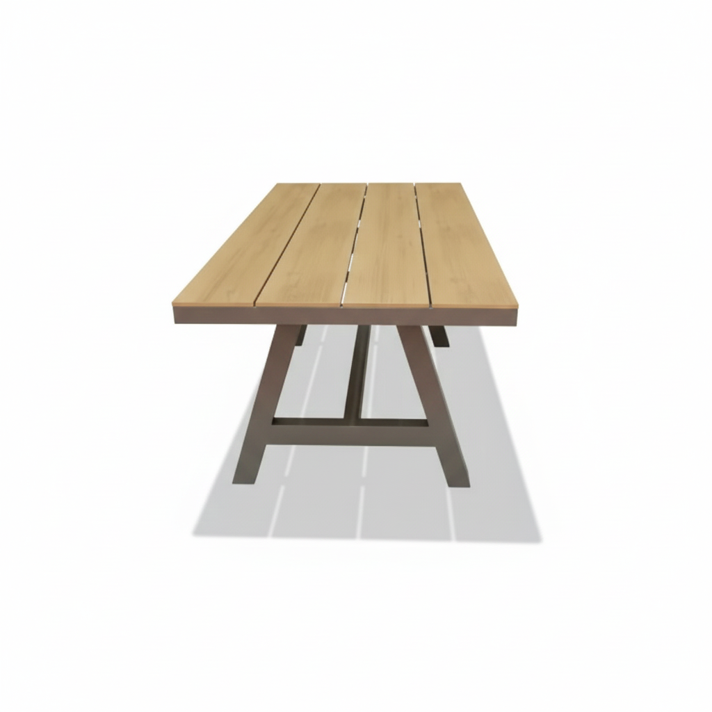 Casa Fiora 6-seater garden dining set with aluminum and WPC table, matching chairs with cushions, outdoor furniture for alfresco dining