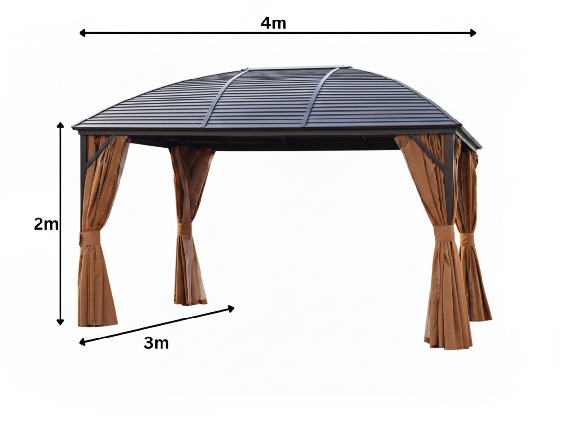 Doom Shape Aluminum Gazebo (3x4m)